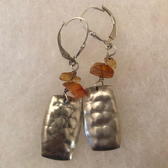 Rare Vintage Silpada Sterling Silver Citrine and Carnelian Stone Earrings W0887 - Picture 16 of 16